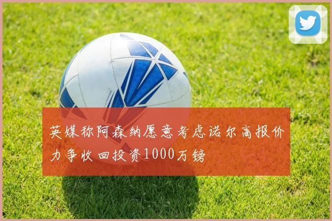 英媒称阿森纳愿意考虑诺尔高报价力争收回投资1000万镑